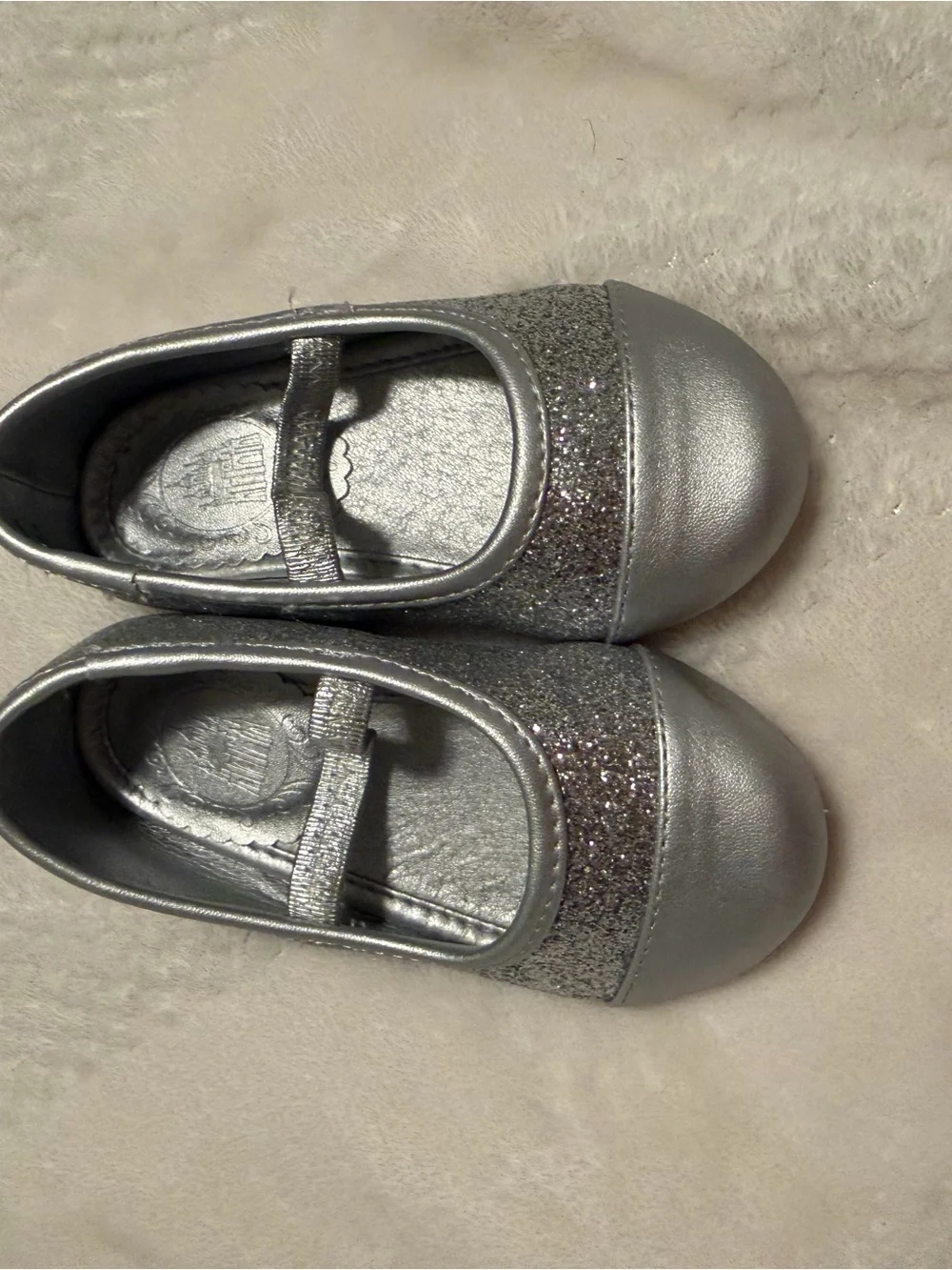 Disney Silver Glitter Mary Jane Dress Shoes